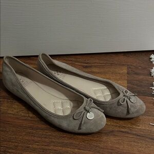 Vince Camuto Gray Suede Ballet Flats